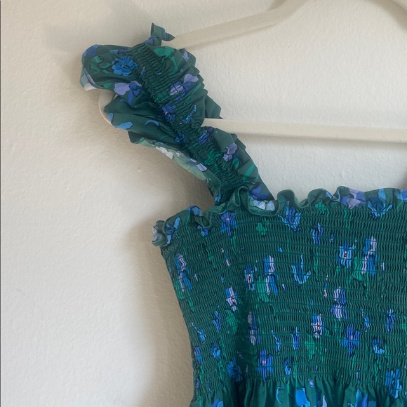 Hill House Ellie Nap Dress Emerald Floral - Picture 3 of 5